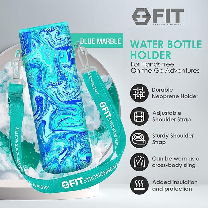 FIT Strong & Healthy 32 oz Glass Water Bottle with Straw Lid - Wide Mouth Borosilicate Glass Water Bottles with Time Marker, Silicone Sleeve & Extra Lid - 1L Large Motivational Drinking Bottle