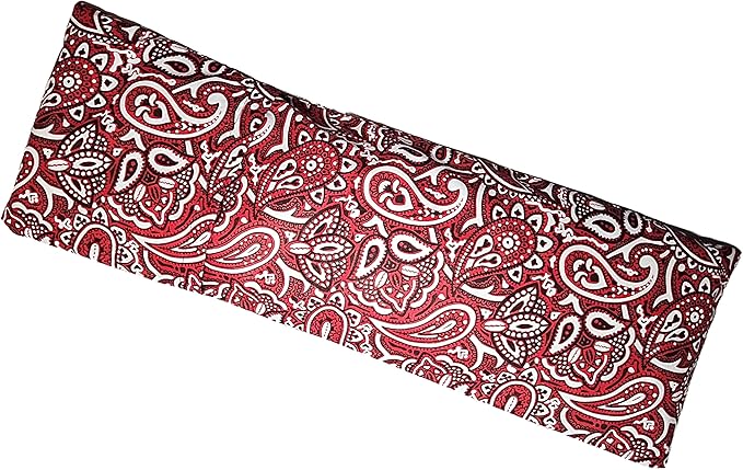 Microwavable Corn Filled Heating Pad and Cold Pack/Washable 100% Cotton Cover (Bandana - Shiny Red, 5.25in W x 17.25in L)
