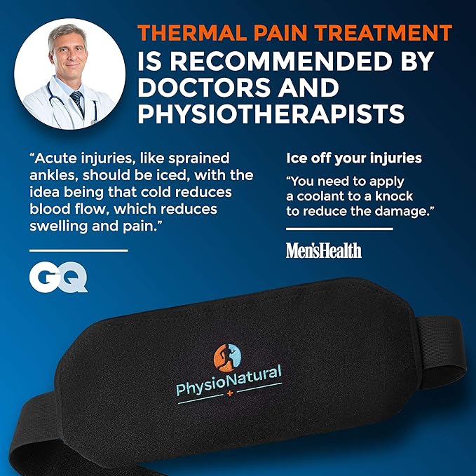 Cold Therapy Reusable Gel Pack with Secure Wrap for Instant Relief of Back Pain, Sore Shoulders, Swollen Knees - Ideal for Injuries, Arthritis, Sprains, Aches, and Surgery Recovery