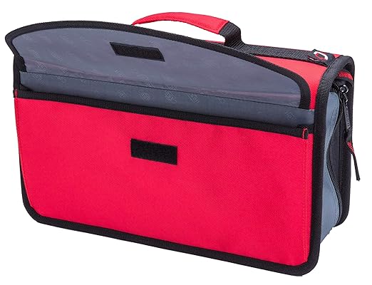 Med Manager by Case-It, Portable Pill Organizer Case, Travel Medication Bag, Holds Various Sized Pill Bottles, Great for Home Or Travel (Travel, Red)