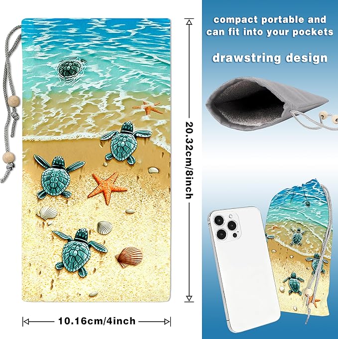 EMF Shield Sleeve for Cell Phone Reduce Signal Anti-EMP Pouch Against Radiation, EMF, 5G, RFID Blocking 4x8 Inch Beach Sea Turtle Phone Sleeve Bags