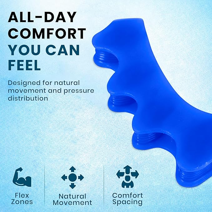 Toe Separators – Soft Gel Toe Spacers for Alignment, Stretching, Yoga and Everyday Foot Comfort (Large)