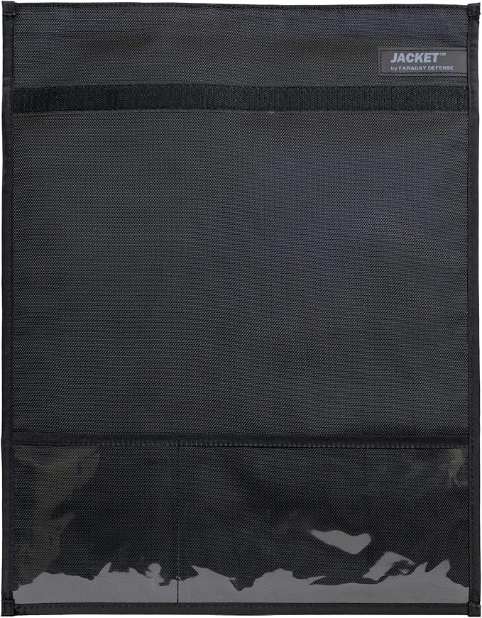 Faraday Defense Bag Jacket for Phones, Tablets, & Laptops | Device Shielding - Law Enforcement & Military, Data Security, Privacy, Anti-Tracking Anti-Hacking (Laptop) Black