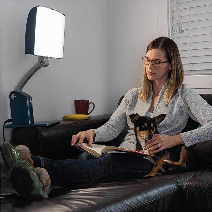 Carex Day-Light Sky Bright Sunlight Therapy Lamp, 10000 LUX Therapy Lamp at 12 Inches, LED Bright White Light with Adjustable Height and Brightness Levels for Mood