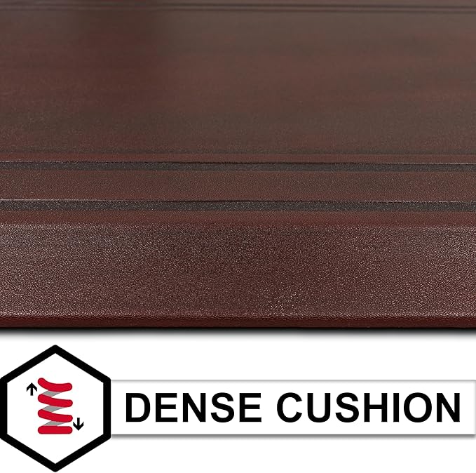 Tempur-Pedic Ultra Comfort Anti-Fatigue Frame Merlot 1' 8" x 3' 6" Kitchen Floor Mat Cushioned Ergonomic Standing Desk Mat Waterproof Non-Skid Foam