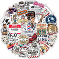 100Pcs Barber Stickers and Decals for Water Bottle, Laptop - Barbershop Stickers - Barber Gifts for Men, Party Supplies - Gift for Women & Men