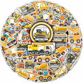 BulbaCraft 100 Pcs Construction Stickers - Construction Birthday Party Supplies, Gifts for Women & Men