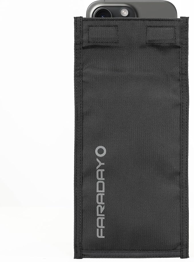 Faraday Defense Faraday Bag Jacket Pro | Magnetic Closure, Shielding - Law Enforcement & Military, Travel & Data Security, Privacy, Anti-Tracking Anti-Hacking Black (Phone Vertical XL)