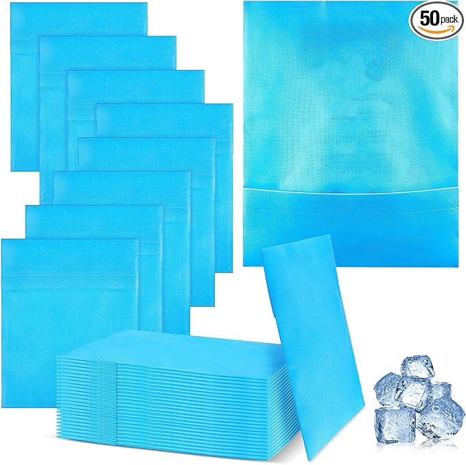 Tatuo 50 Pcs 10"x14" Disposable Hot Cold Pack Sleeves Seal Non Woven Disposable Ice Pack Sleeve Protective Cover for Hot and Cold Bags