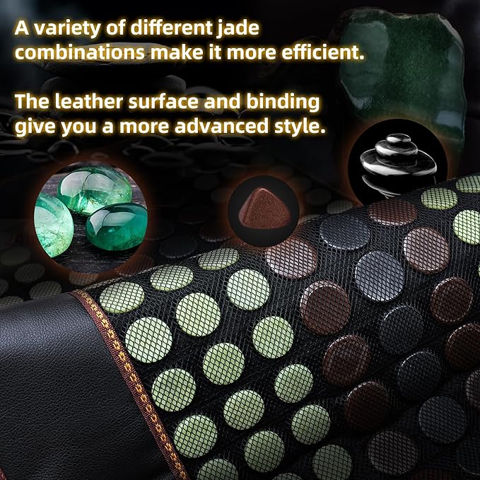 Far Infrared Heating Pad, Natural Jade and 2 Different Tourmaline Heating Pad, Electric Heating Pads for Back Neck Shoulders and Abdomen, Auto Shut Off Function (41.5" X 24")
