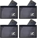 4 Faraday Bag Anti-Tracking GPS RFID Car Key Signal Blocker Wallet Shielding Pouch Protective Case for Cell Phone Car Key FOB, Data Privacy, Electronic Device Security (4 PACK - GRAY)