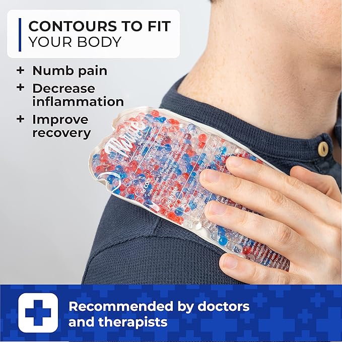 Thrive Reusable Gel Ice Packs for Injuries & Inflammation - Cold Therapy Gel Ice Pack for Back, Knee & Neck Relief - Hot & Cold Compress for Surgery Recovery - 2 Count, 7.5 x 5 in, Blue