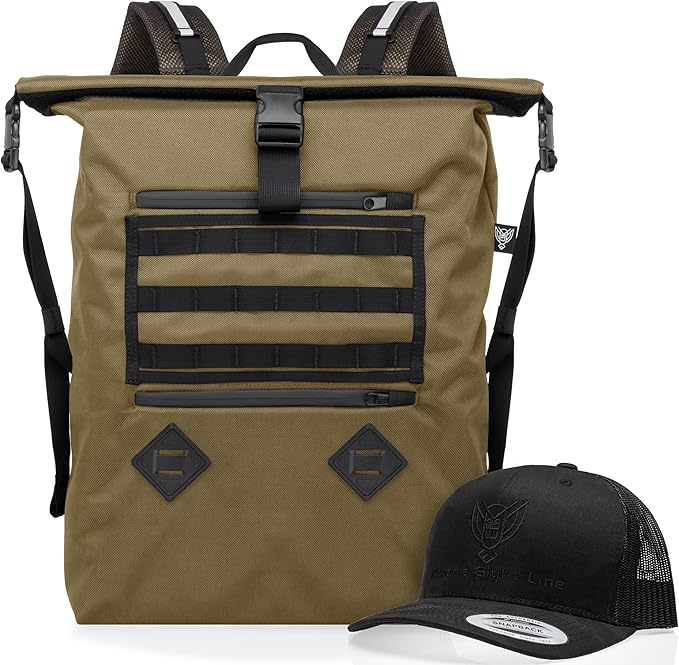 Xtreme Sight Line ~ AQUA RT Large Water-Proof Faraday Backpack/Black Hat Combo ~ Tracking/Hacking Defense ~ Coyote Brown