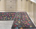 Farmhouse Kitchen Mats Cushioned Anti Fatigue Mats for Kitchen Floor Waterproof Kitchen Mats and Rugs Ergonomic Comfort Standing Mat for Kitchen, Laundry Room, Colorful Dog Paw and Bone(Chocolate)