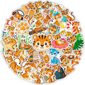 100Pcs Tiger Stickers Waterproof or Laptop - Tiger Gifts & Party Supplies - Jungle Animals Stickers, Wildlife Decals - Gift for Women & Men