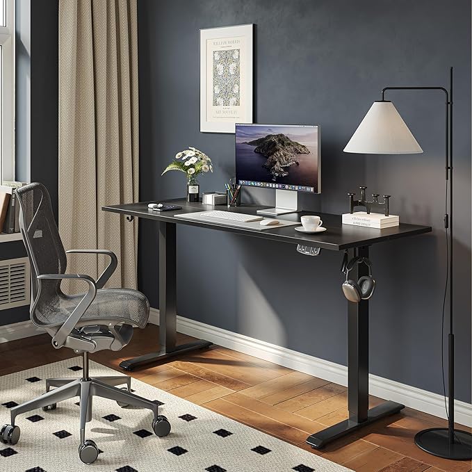 Agilestic Electric Standing Desk, 40 x 24 Inches Height Adjustable Desk, Sit Stand up for Work Office Home, Ergonomic Rising Computer Table with Memory Preset, Black