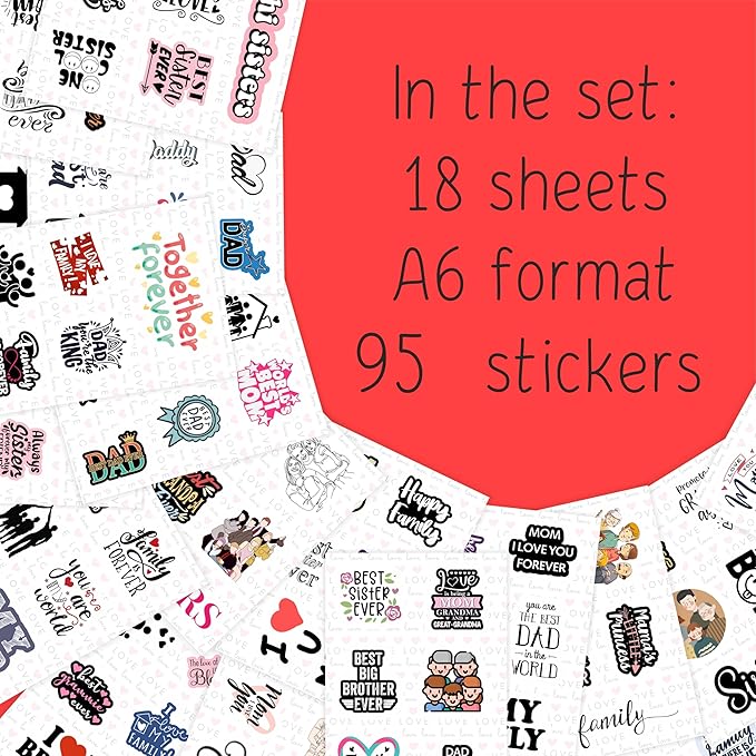 BulbaCraft Family Stickers for Water Bottle and Laptop - Family Party Supplies & Decorations, Waterproof Vinyl Decals, Home and Love Stickers, Gifts for Women & Men