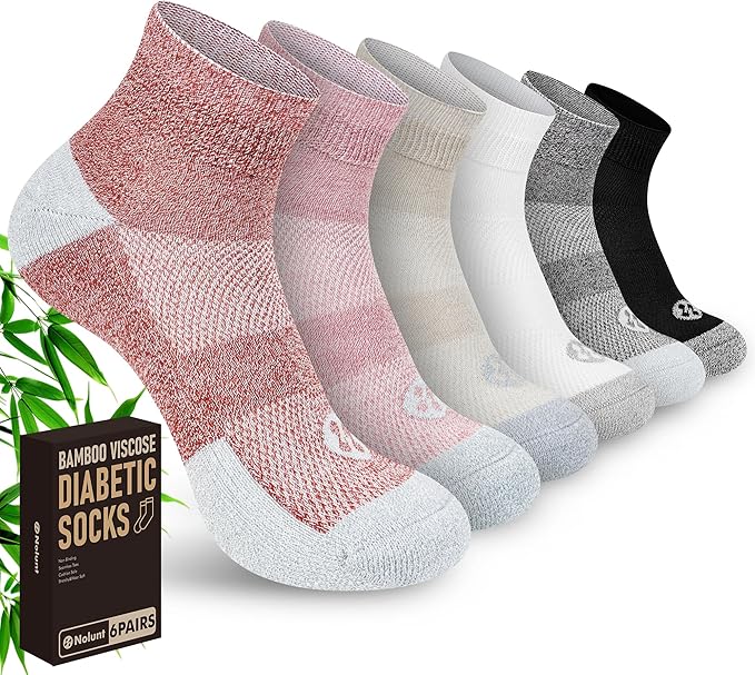 Diabetic Socks for Men,6 Pairs Ankle Mens Diabetic Socks,Diabetic Neuropathy Socks for Men Size 9-11/10-13/13-15.