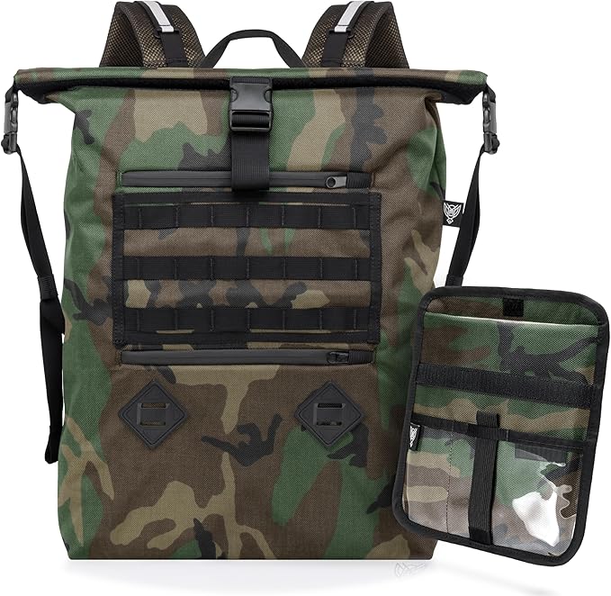 Xtreme Sight Line ~ AQUA RT Large Water-Proof Faraday Backpack/Small LITE Faraday Bag Combo ~ Tracking/Hacking Defense ~ Woodland Camo