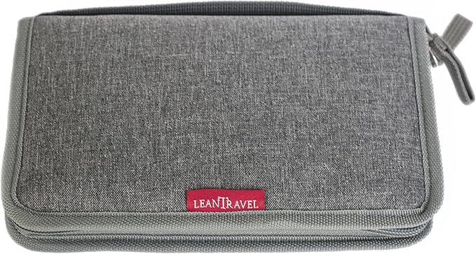 Leantravel Pill Case Organizer for Travel with Passport Wallet, Color Grey, Size Small for 7 Day Travel