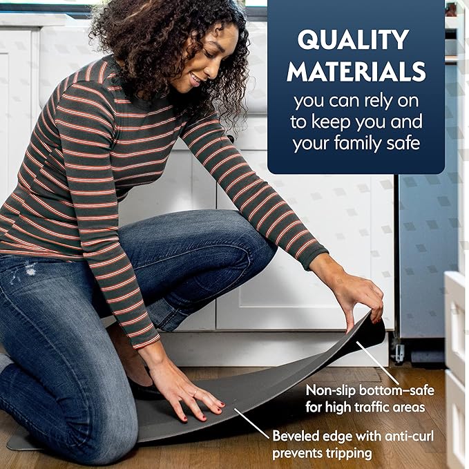 Sky Solutions Anti Fatigue Mat - 3/4" Cushioned Kitchen Rug and Standing Desk Mat & Garage - Non Slip, Waterproof and Stain Resistant (20" x 39", Brown)