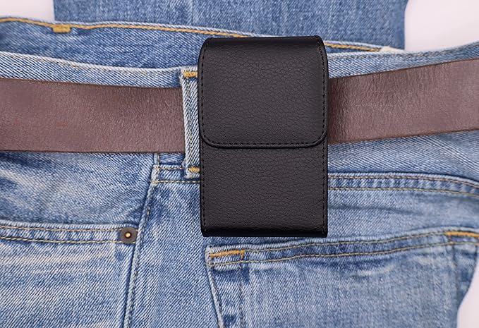 Premium Holster with Belt Clip for Freestyle Libre 3/ Freestyle Libre 2 (Continuous Glucose Monitor) (Black/VERTICAL1)