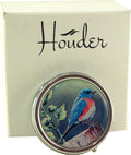 Designer Pill Box by Houder - Decorative Pill Case with Gift Box - Carry Your Meds in Style (Blue Bird)