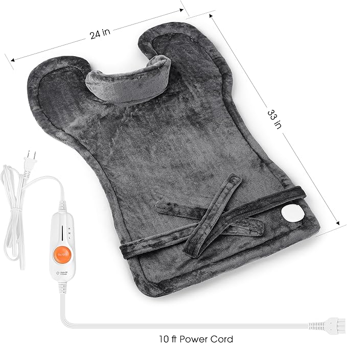 Boileau Electric Heating Pad for Back Pain Relief, Birthday Gifts for Women Men Mom Dad Elderly, Self Care Gifts for Him Wife Husband, Neck Shoulder Back Pain Relief 24"x33" Large Heating Heat Pad