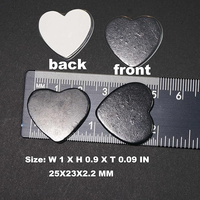 RICHRAIN Mobile Phone Sticker Shungite Heart Shape Protection Sticker 2 Pieces Set