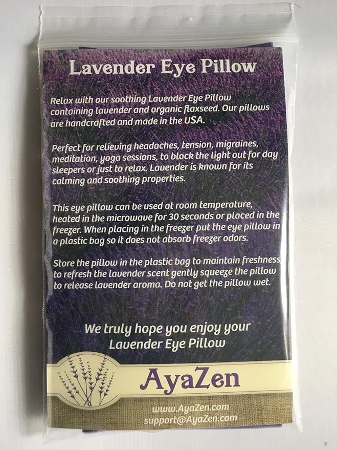 Lavender Eye Pillow- Silky Eye Pillow for Yoga, Meditation Relaxation. This Eye Mask Is Perfect for Sleeping. Made of Lavender Flowers Organic Flax Seed. Get One for Yourself or As a Gift.