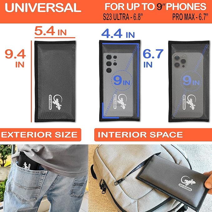 Faraday Bags for Phones - RFID Blocking Sleeves Privacy & GPS Blocker - All Signal Blocking Faraday Pouch Key Fob, Credit Card & Personal Data Go Silent in our Dark Pocket Security - GRAY Faraday Bag