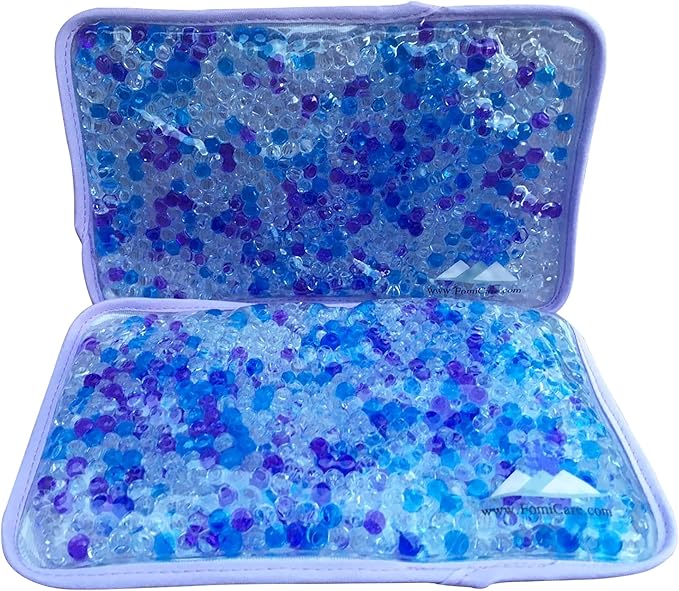 Hot and Cold Gel Bead Ice Pack (2-Pack) by FOMI Care | Lavender Scented | Reusable Cold Wrap, Cold Compress & Heating Pad | Freezable, Microwavable | Fabric Backing (7.5” x 4.5”)