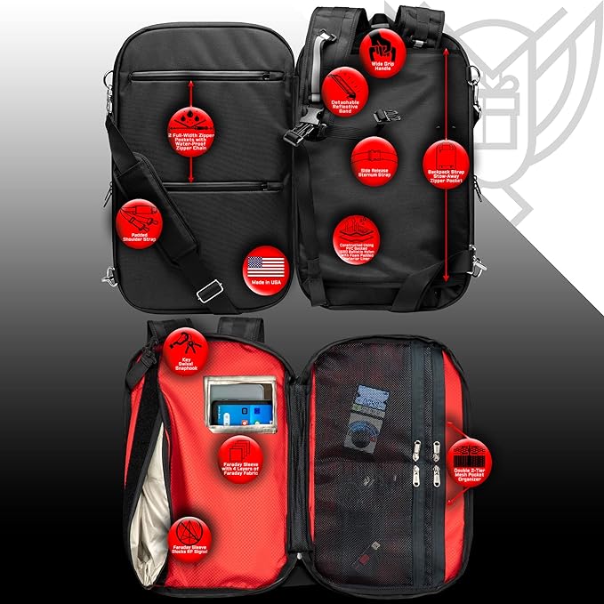Xtreme Sight Line ~ FLEX Faraday Bag for Laptops, Tablets, and Mid-Size Electronics ~ Tracking/Hacking Defense ~ Red