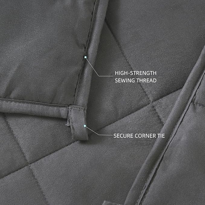 Weighted Blanket for Adults 60"x80" 20 lbs Cooling Blanket for Sleepers, Soft Material Blanket with Premium Glass Beads for All-Season, Grey