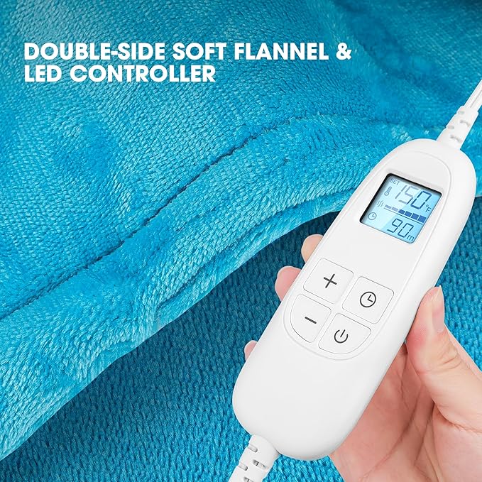 Electric Heating Pad for Neck and Shoulders and Back Pain Relief, FLUFFYWARMTH 24"x33" Large with 3 Heating Levels and 3 Timers Auto Off, ETL & FCC Certified, Neck Shoulder Back Heating Heat Pad