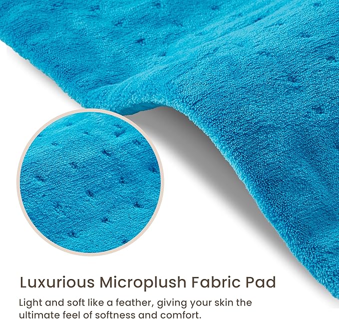 Electric Heating Pad for Cramps, Back, Abdomen, Shoulder, Neck Pain Relief - Soft Heat Pad for Moist and Dry Heat Therapy - LCD Controller with 10 Fast-Heating Settings, Auto Shut Off, XL 12 X 24