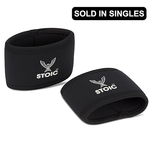 Stoic 7MM Compression Sleeve Cuff (Heavy Neoprene Construction) for arm, Elbow, Lower Leg Compression and Warmth While Weight Lifting, Powerlifting, Bench Pressing (9 Inch, Black)