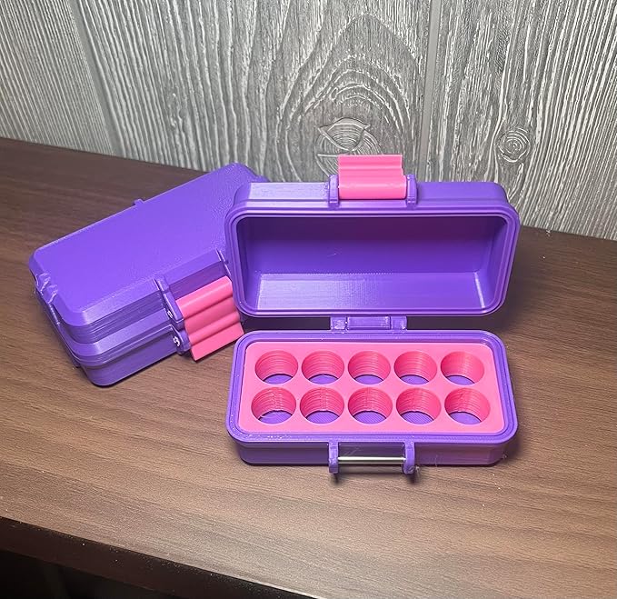 CG3D Laser Works 3ml Vial Case, Vial Holder for Insulin Vials and Peptide Vials, Holds 10 Vials, 3ml Vial Storage Box for Refrigerator Storage and Travel (Purple)