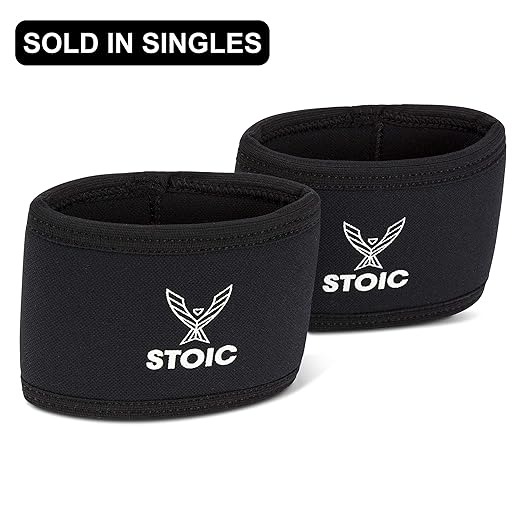 Stoic 7MM Compression Sleeve Cuff (Heavy Neoprene Construction) For arm, elbow, lower leg compression and warmth while weight lifting, powerlifting, bench pressing (8 Inch, Black)