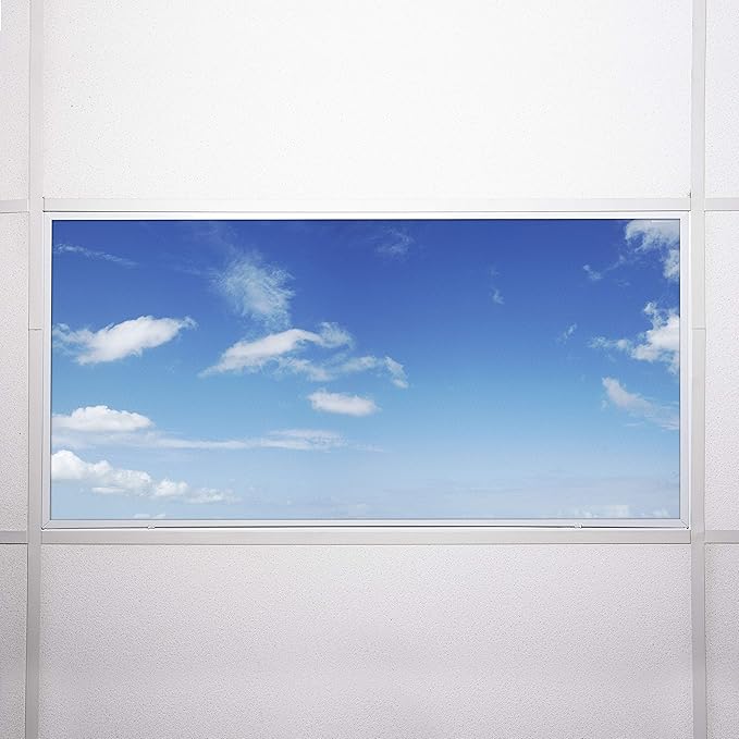 OCTO LIGHTS Fluorescent Light Covers Cloud Sky Panel for Ceiling Lights, Light Covers for Ceiling Lights Classroom 2x4 (22.38"x46.5") Backlit Film Insert for Fluorescent Light Fixtures (Pack of 1)