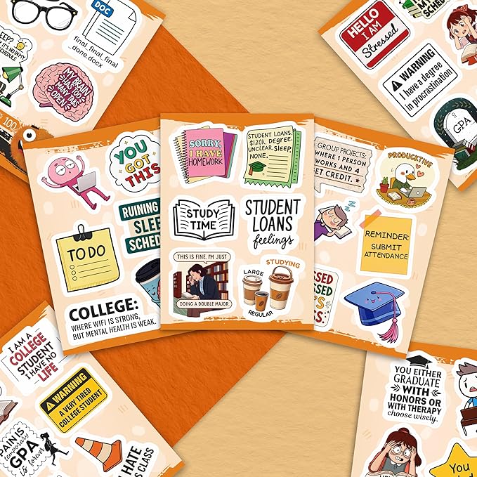 100Pcs College Stickers for Water Bottles, for Laptop, for Planners - Party Supplies for College - Gift for Women & Men