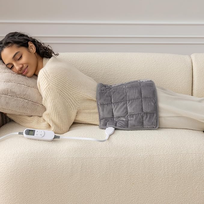 Berkshire Blanket Weighted Heating Pad - 12"x24" Electric Heat Wrap with 10 Heat Settings & Auto Shut Off - Soothing Heat Wrap for Back, Neck, Shoulders, Legs, Abdomen - Machine Washable & Portable