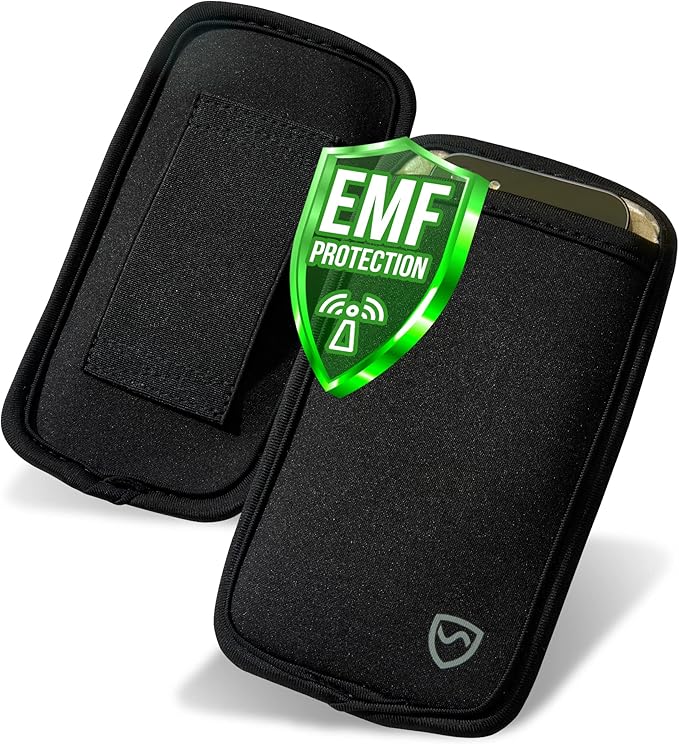 SYB Shield Your Body Anti Radiation Cell Phone Pouch, Cell Phone Sleeves for Blocking EMF, Radiation Blocker for Cell Phone, Black, for Phones Up to 2.75-inches Wide (3.75 x 6.75 in. Pouch Size)
