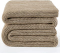 Guohaoi Knitted Weighted Blanket for Adults (Beige 48"x72" 12lbs) No Beads Cooling Throw Blanket for Hot Sleepers, Home Decor Breathable Chunky Knit Heavy Blanket Use on Full Size Bed