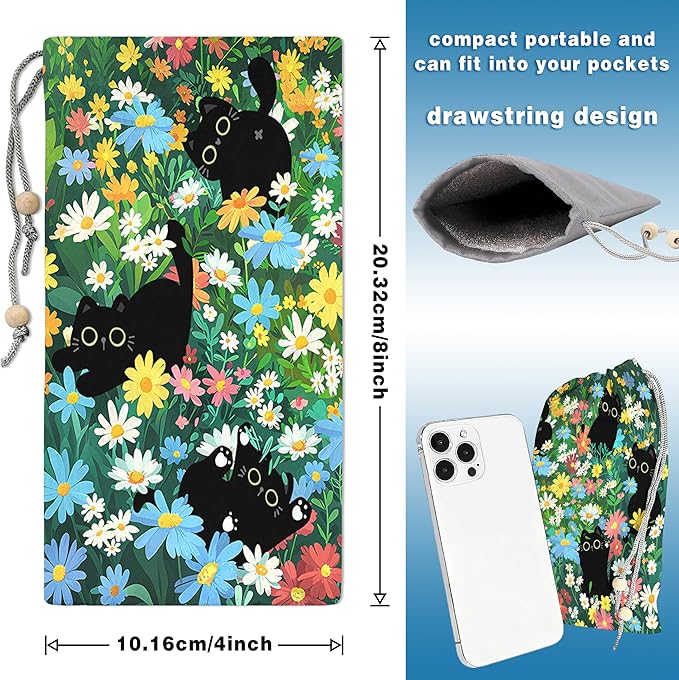 EMF Shield Sleeve for Cell Phone Reduce Signal Anti-EMP Pouch Against Radiation, EMF, 5G, RFID Blocking 4x8 Inch Black Cat Floral Phone Sleeve Bags