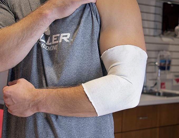 MUELLER Sports Medicine Tubular Knit Compression Bandage, Compression Sleeve Support for Men and Women, Cut-to-Fit, Machine Washable, Black, 5-Inches Wide