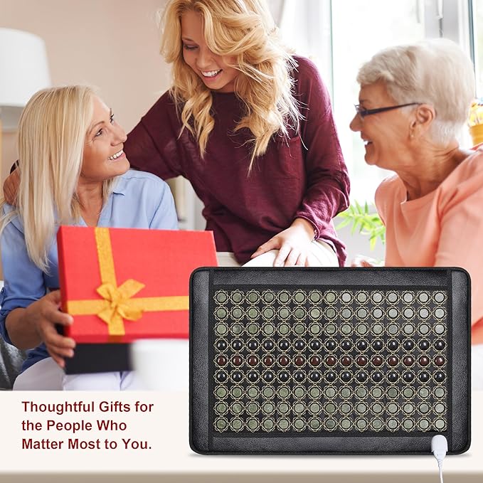 Jade Heating Pad for Back, Far Infrared Heating Pad, Smart Controller with Memory Function, Heating Pads with Travel Bag and Auto Shut Off, 31.5 x 21 inches