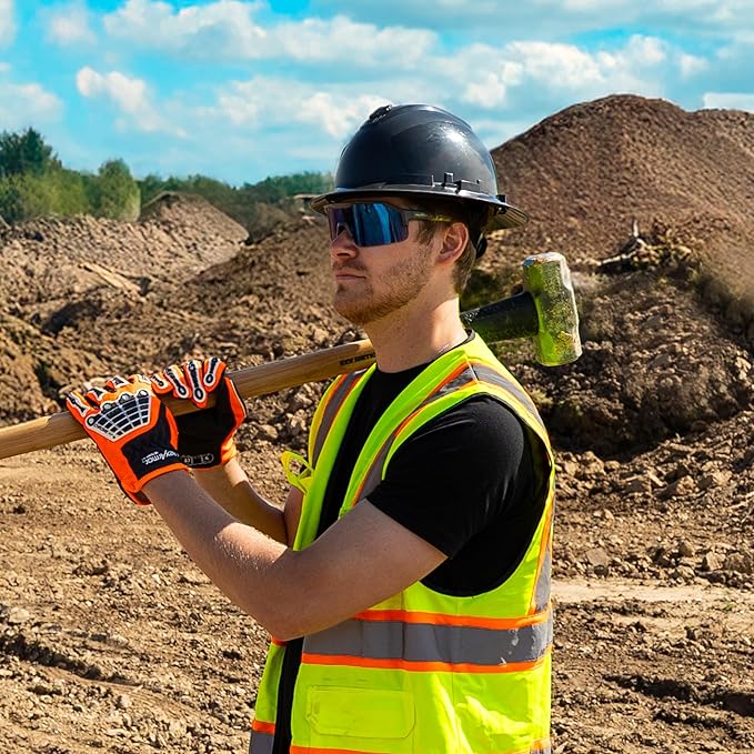 HexArmor Shockwave Safety Work Glasses | ANSI Z87+, 100% UV Protection, Anti-Fog or Scratch Resistant, Polarized