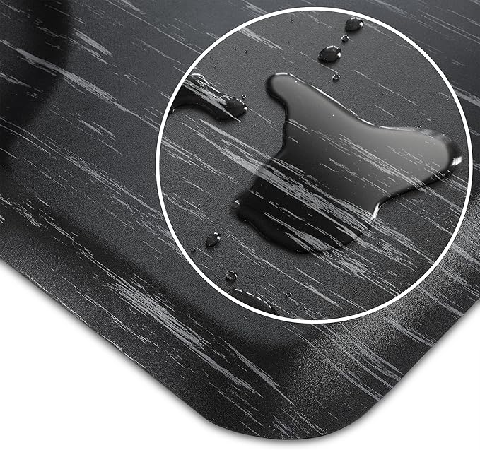 Saloniture 3 ft. x 5 ft. Salon & Barber Shop Chair Anti-Fatigue Floor Mat - Marble Rectangle - 1/2 in. Thick
