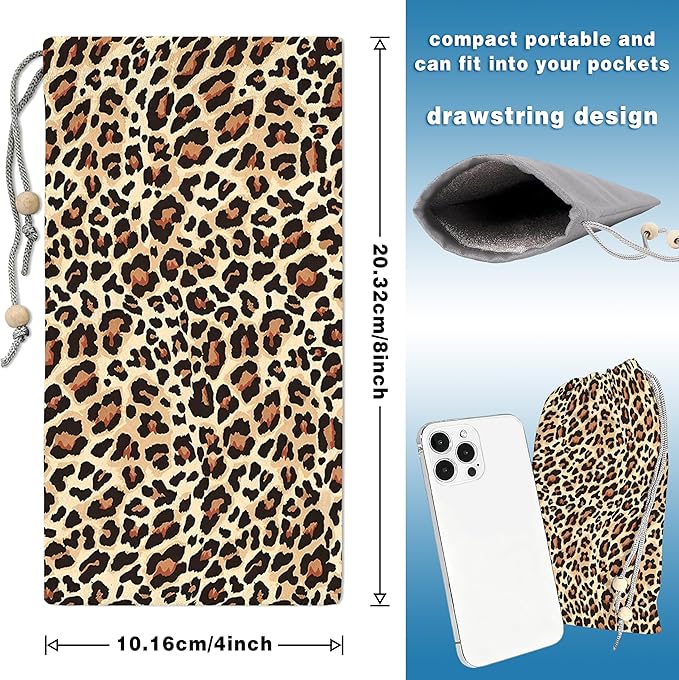 EMF Shield Sleeve for Cell Phone Reduce Signal Anti-EMP Pouch Against Radiation, EMF, 5G, RFID Blocking 4x8 Inch Leopard Phone Sleeve Bags
